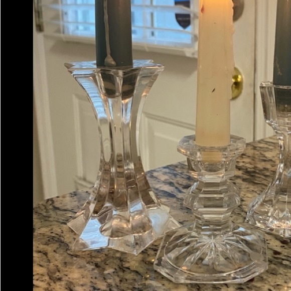 Set of 2 crystal candlestick holders! vintage real crystal - Picture 8 of 12